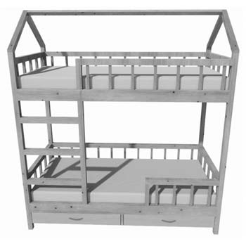 Litera en madera para niños
