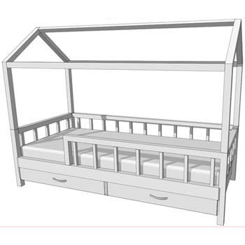 Cama cuna en madera para niños