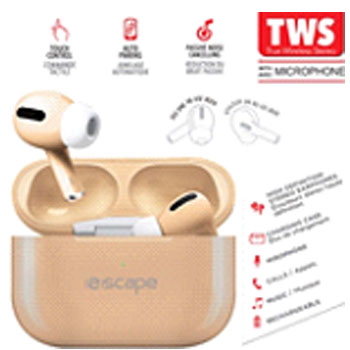 Audífonos estéreo inalámbricos con cargador y micrófono - dorado Mod: BTMA415