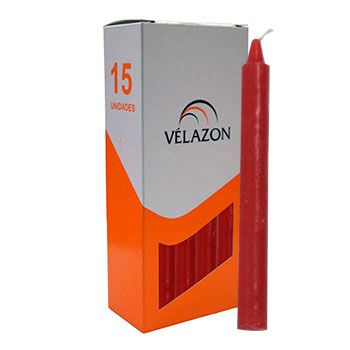 Estuche de 15 velas bujías de parafina (Rojo)
