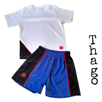 Conjunto Deportivo – Pullover Blanco y Short Azul