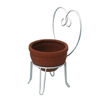 Mini silla sin sombrilla porta maceta para plantas pequeñas.