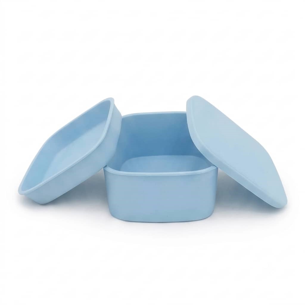 Recipiente para alimentos con bandeja (Color Azul Marino, Capacidad 1.1L)