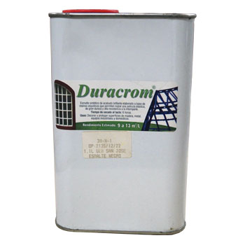Pintura de esmalte sintético. Duracrom - Negro (1.1 litros)